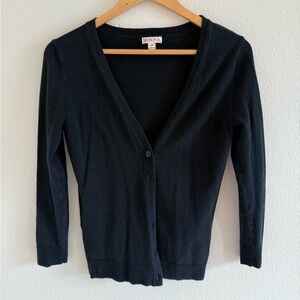 Merona Black Cardigan Sweater Lightweight Knit
